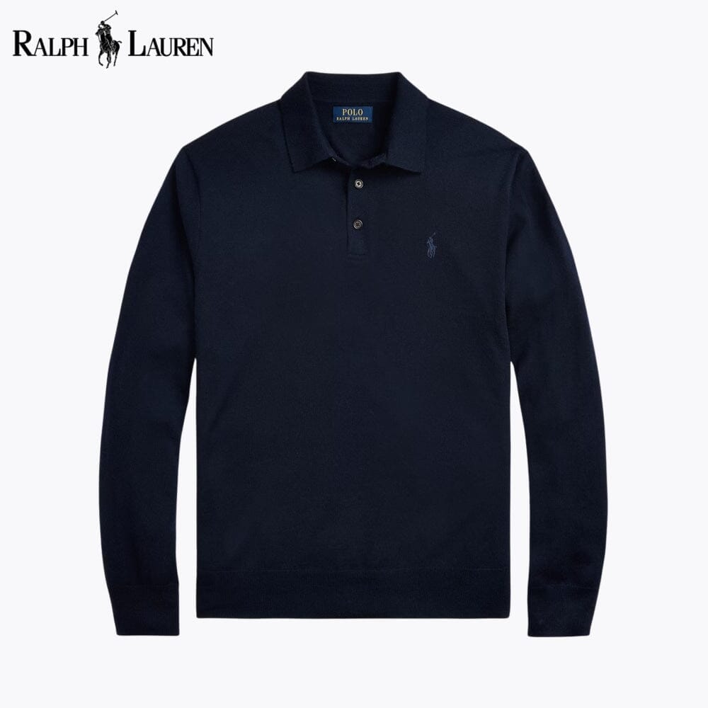 RL Wool Polo-Collar Jumper Ralph Lauren Vermond Blue Navy S 
