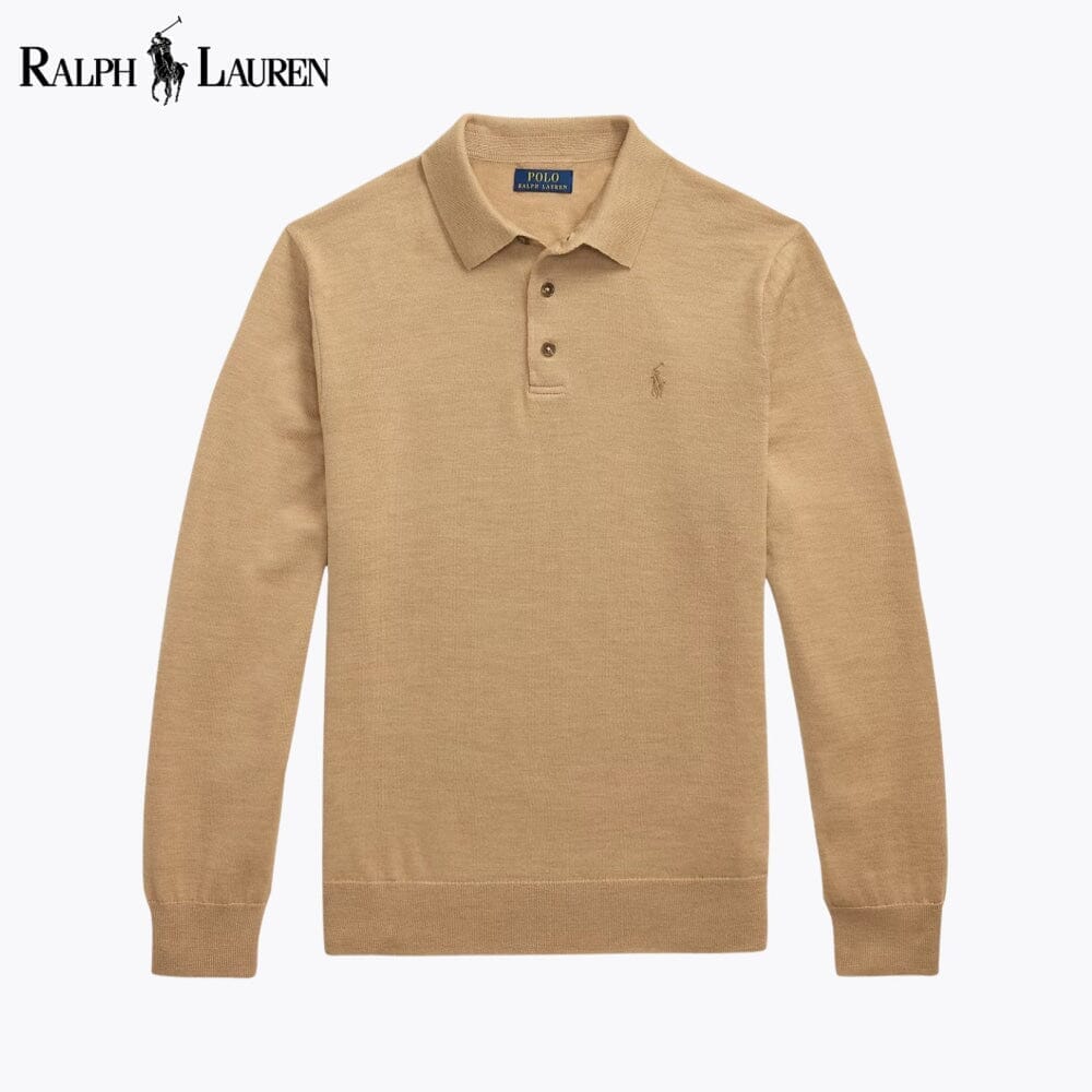 RL Wool Polo-Collar Jumper Ralph Lauren Vermond Camel S 