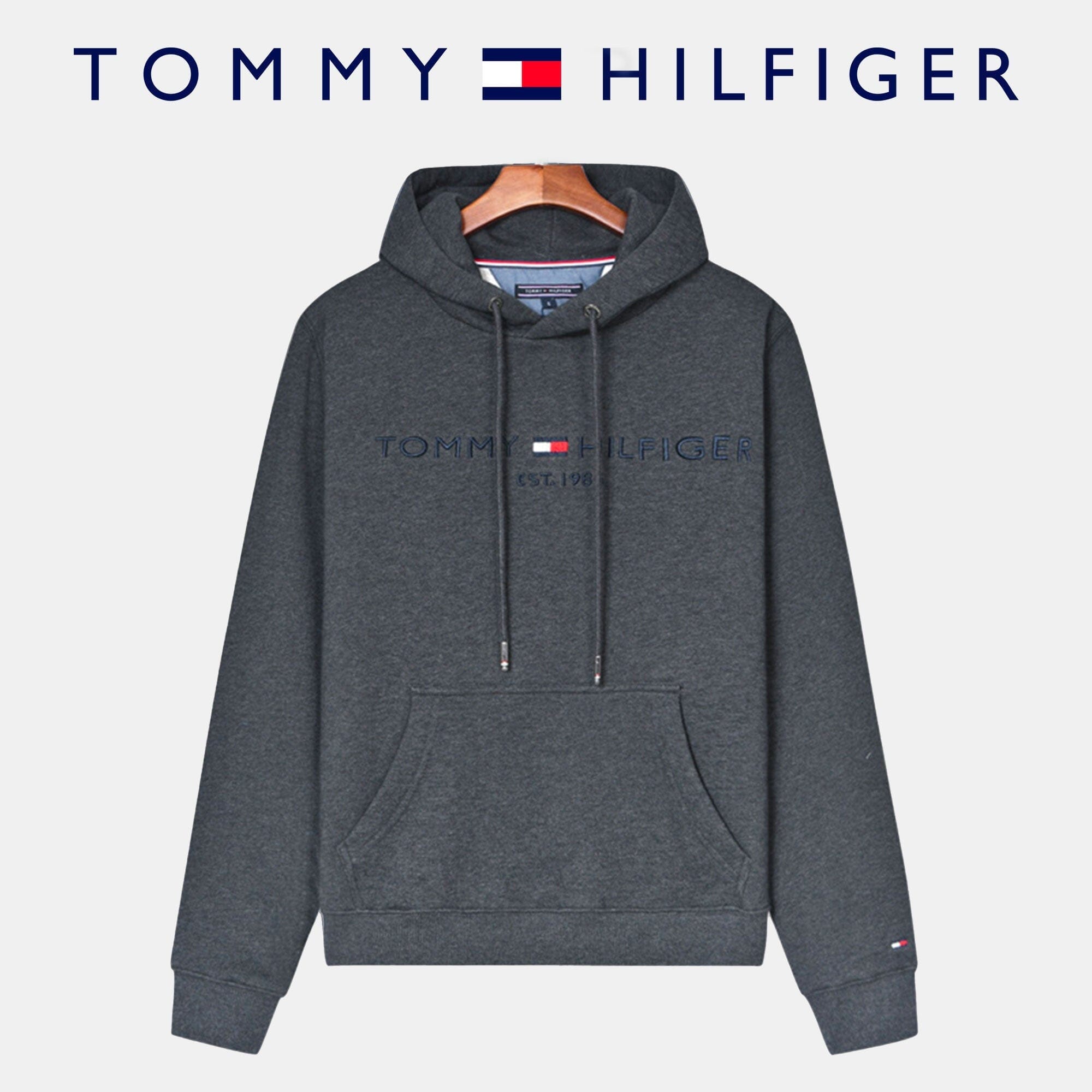 TH Men's Hoodie (Clearance) Tommy Hilfiger Vermond Dark Gray M 