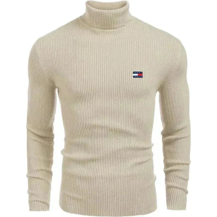 TH Turtleneck Classic Knit Sweater Tommy Hilfiger Vermond Beige S 