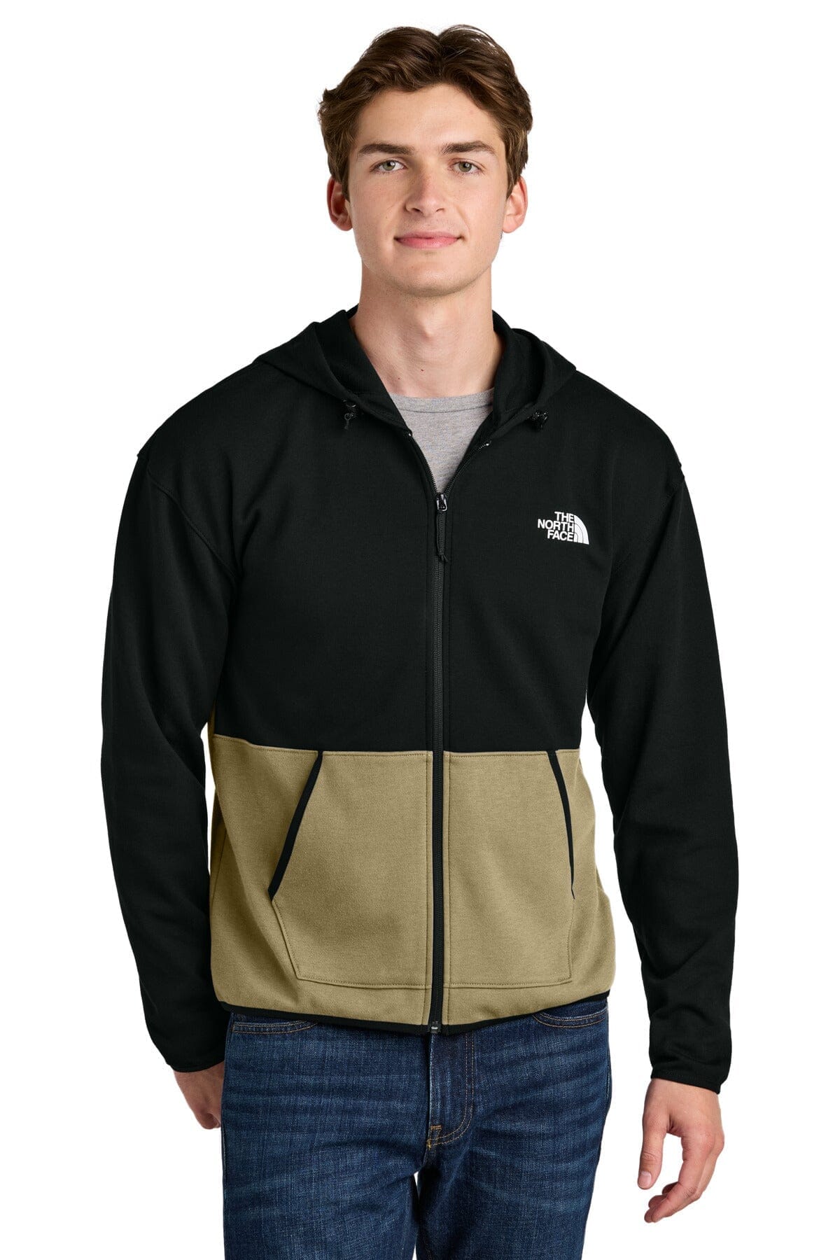 TNF Double-Knit Full-Zip Hoodie The North Face Vermond Khaki Stone/ TNF Black S 