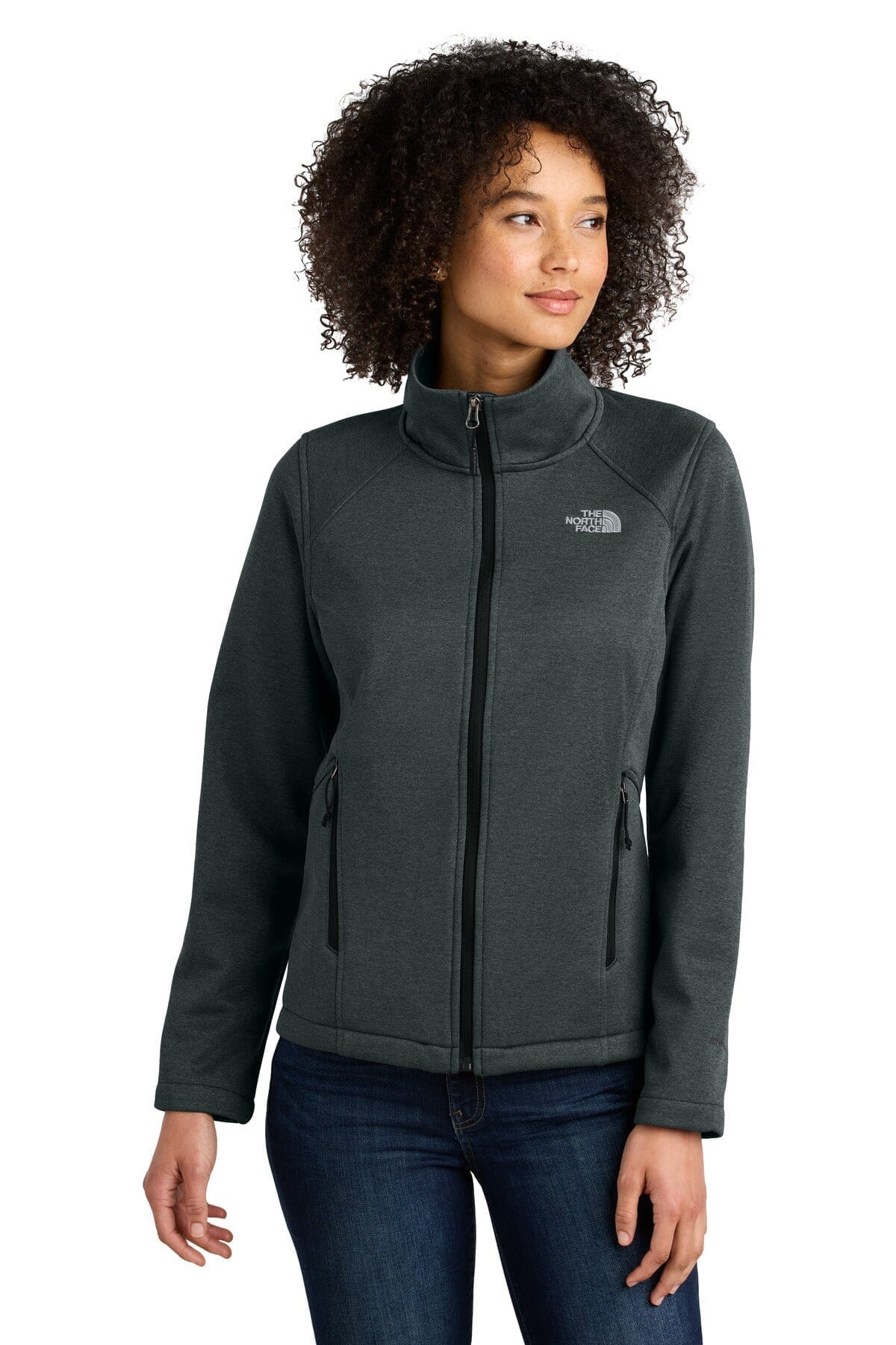 TNF Women's Chest Logo Ridgewall Soft Shell Jacket The North Face Vermond TNF Dark Grey Heather S 