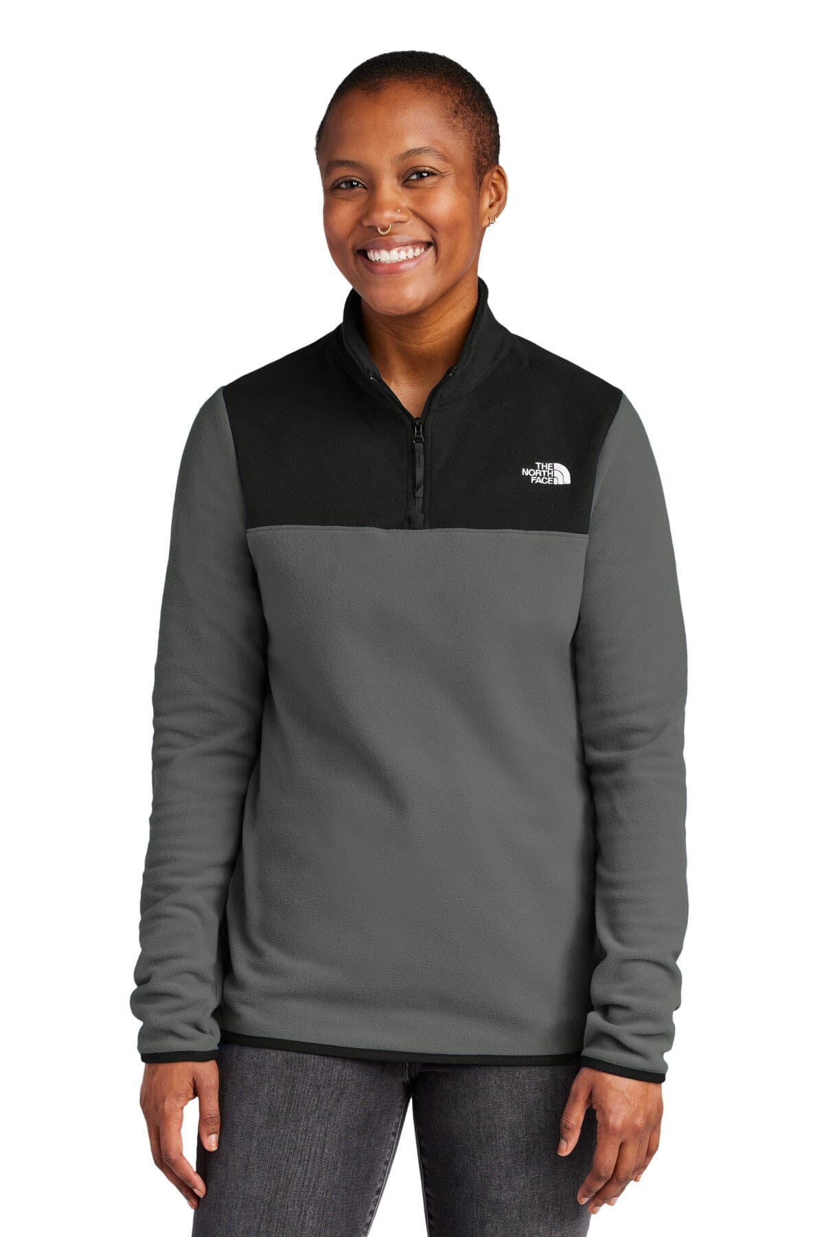 TNF Women's Glacier 1/4-Zip Fleece The North Face Vermond Asphalt Grey/ TNF Black S 
